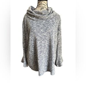 Sunday Lightweight Heather Blue Cowl Neck Sweater Size Large GUC